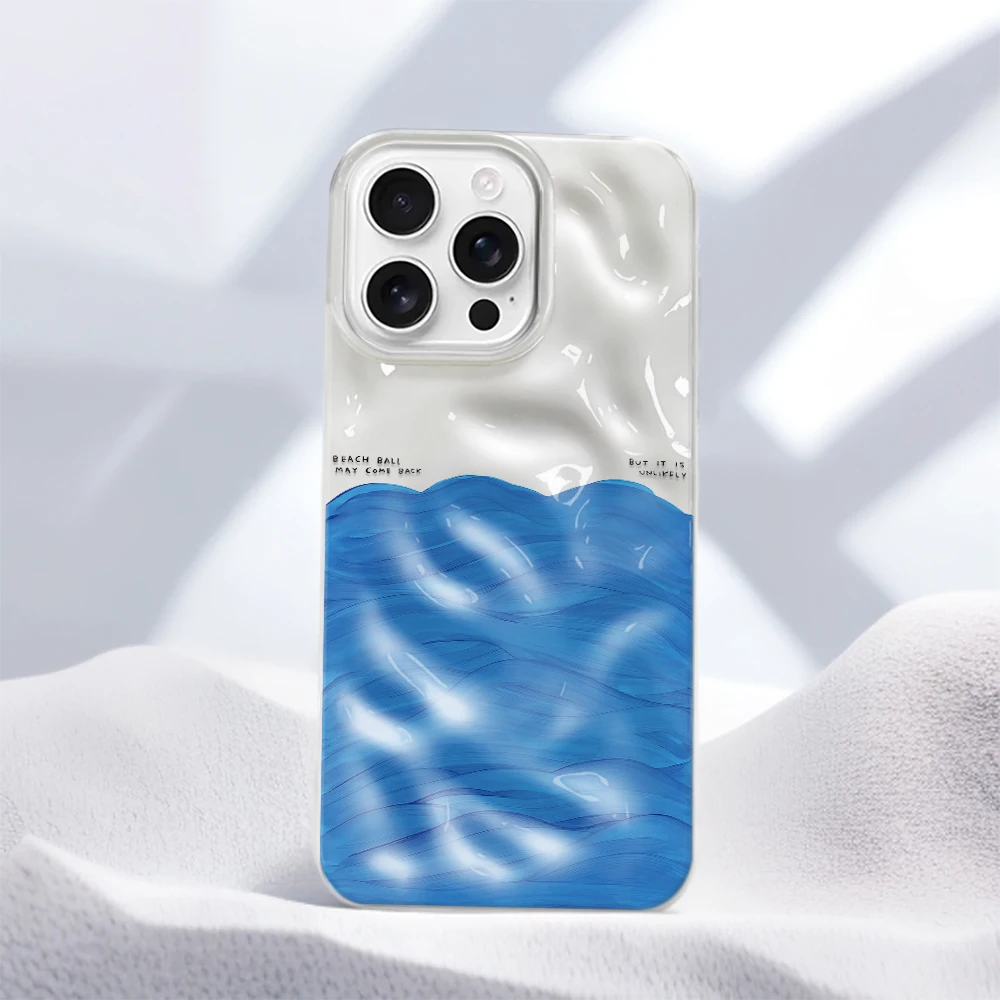 Стильный и модный чехол для телефона Blue Ocean Wave Sea Bright Y2K класса люкс для iPhone 16, 13, 12, 11, 15, 17 Pro, 14, New Plus Max Air