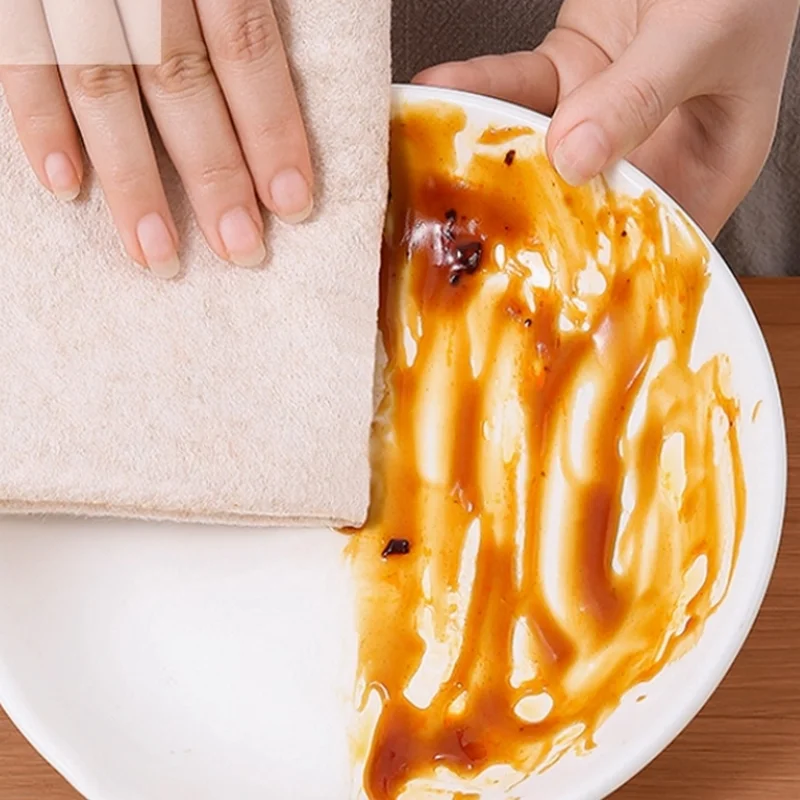 

50Pcs Thickened Pure Natural Gourd Fiber Household Cleaning Cloth Kitchen Dishwashing Sponge Scouring Pad for Utensils