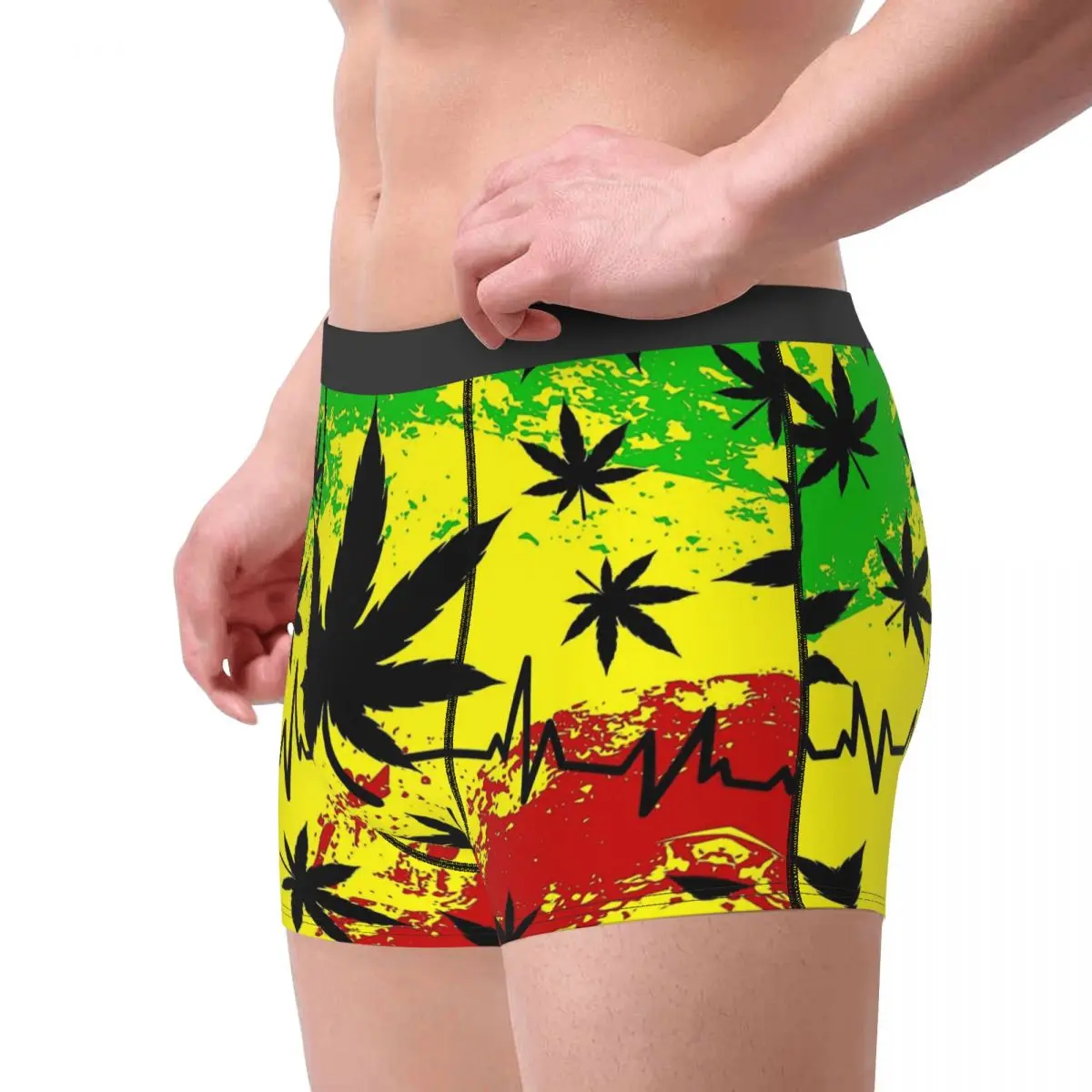 Reggae Rasta Jamaican Men Boxer Briefs Underwear Cannabis Leaf Plant Marijuana Weed Highly Breathable Top Quality Gift Idea