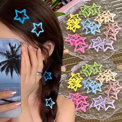 10-20Pcs/Set Star Hair Clips for Kids Girls Solid Color Headwear Alloy Barrettes Cute Glitter BB Clips Hairpins Hair Accessories