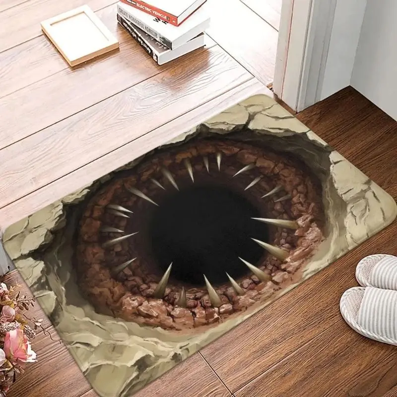VIKAMA 3D Monster Mouth Doormat Soft Non Slip Entryway Rug Spooky Bathroom Mat Home Decor
