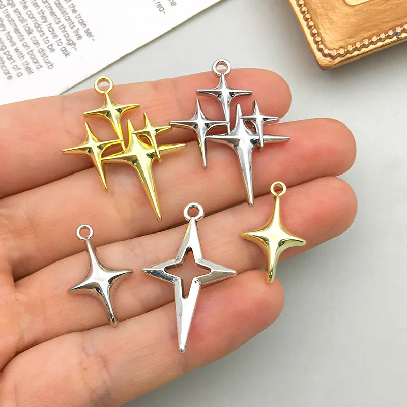 10pcs Polaris Star Charms Meteor Alloy Pendant For Earrings Bracelet Necklace DIY Jewelry Making Accessories Crafts Findings