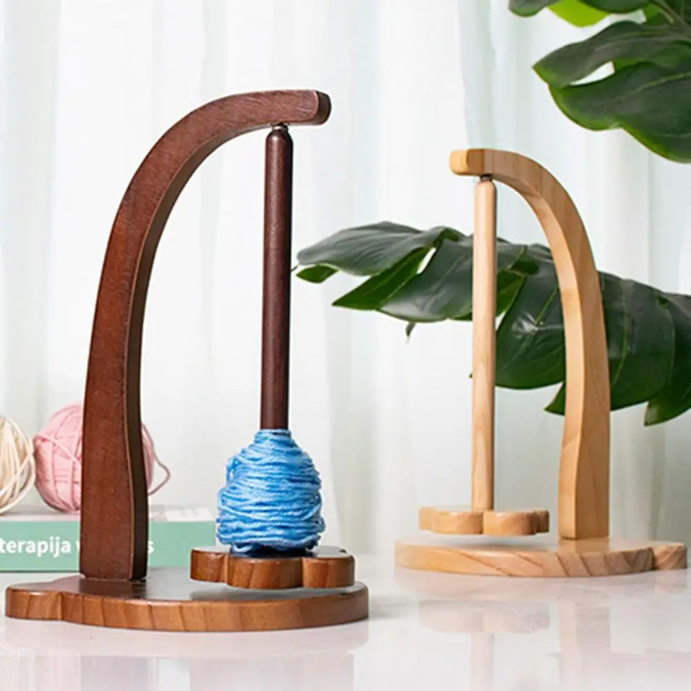 Wooden Yarn Holder Rotatable Magnetic Levitation Wool Yarn Winder Handmade Crocheting Yarn Ball Storage Rack