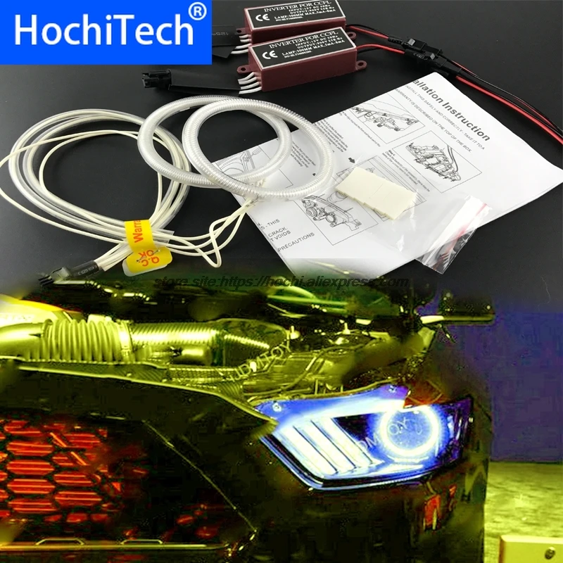 

Для Mustang 2015 2016 2017 HochiTech БЕЛЫЙ 6000K CCFL Фара Angel Demon Eyes Kit Angel Eyes Light