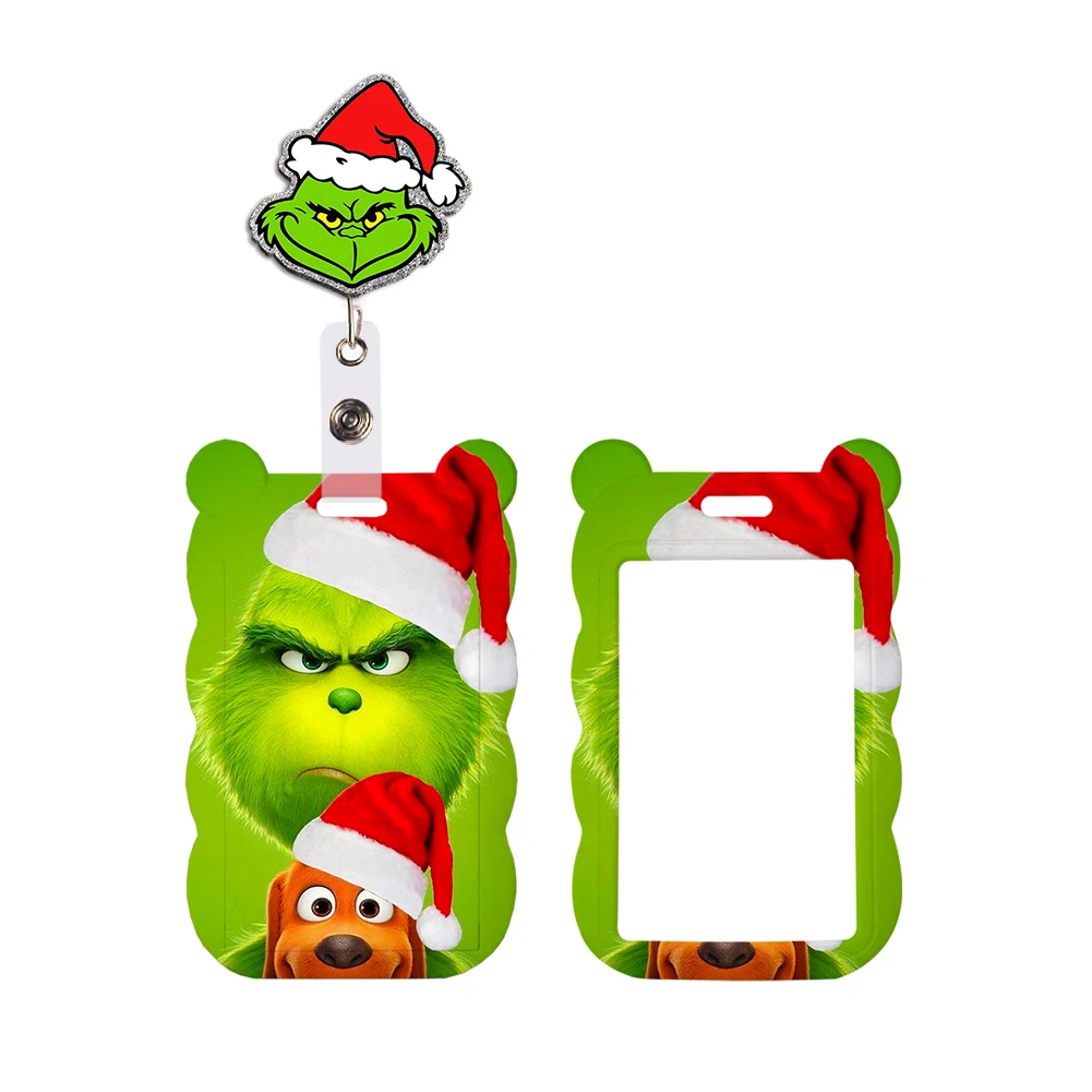 

Christmas Cartoon Badge Holder Id Card Bus Card Holder Lanyard Reel Clip Kids For Accessories Hot Selling Xmas Gifts