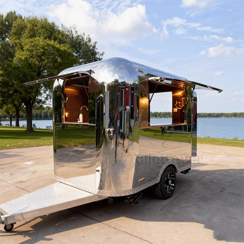 

Hot Sales Mobile Food Cart Tacos French Fries Baked Potatoes Sandwich Shipping Container Food Trailer with Full Kitchen
