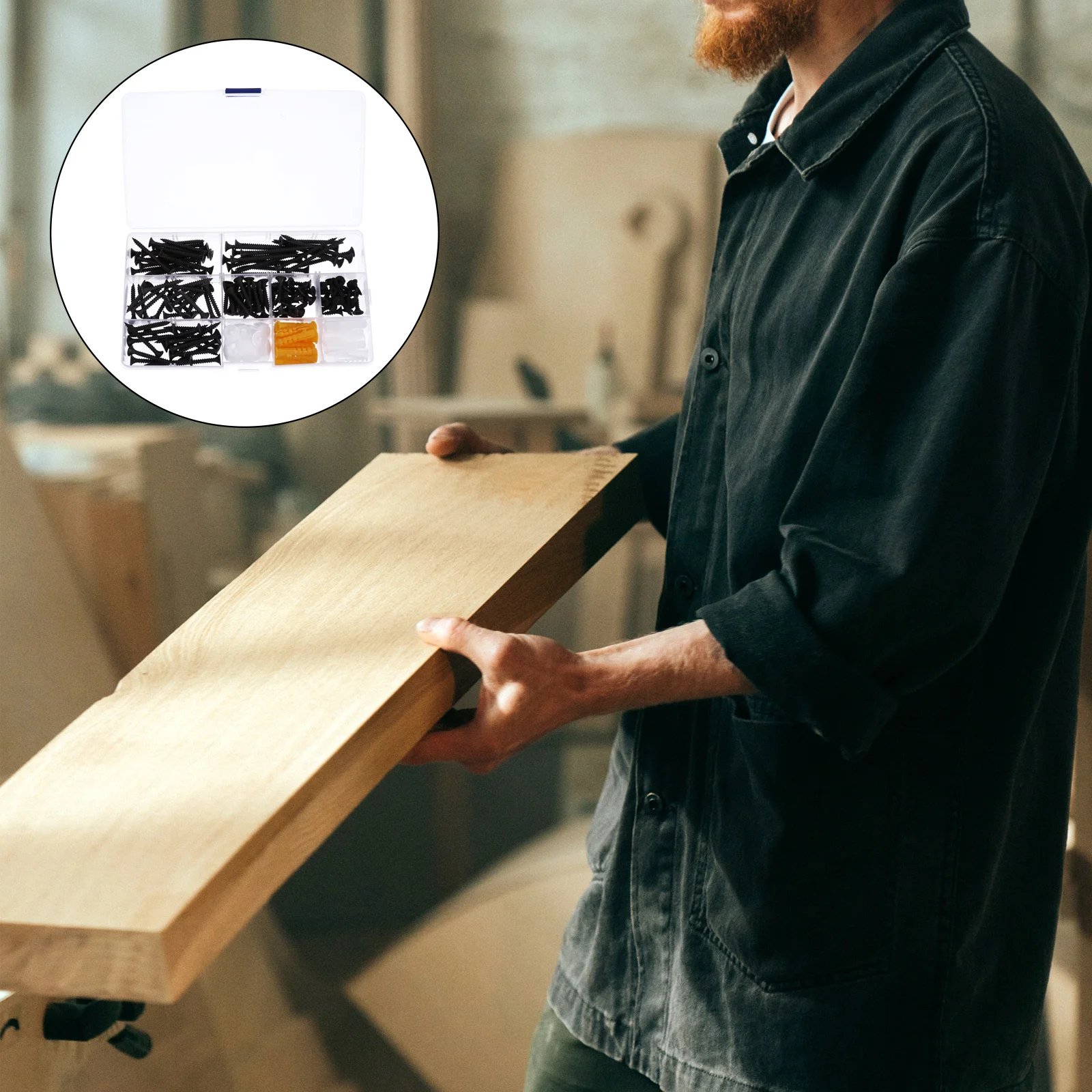 

1Set Black Hardened Cross Round Head Screws Set Durable Practical Multi-Purpose Fixing Screws for Repairing Household