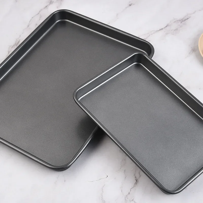 Rectangular Non-Stick Cookie Oven Baking Tray Sheet Carbon Steel Bread Cake Baking Tray Pans Pizza Mold Kitchen Cake Baking Mat