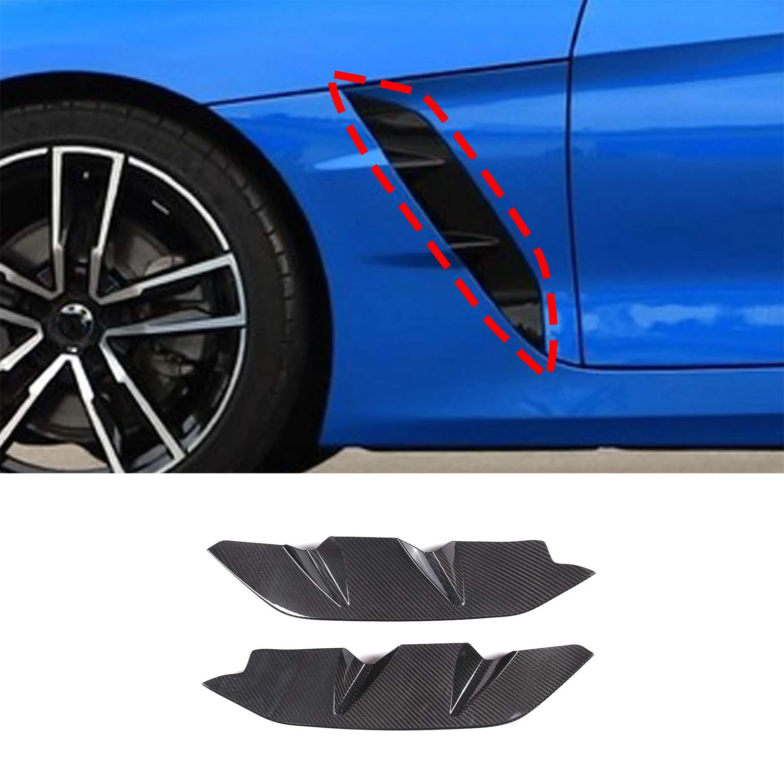 For BMW Z4 G29 2017-2020 Real Carbon Fiber Car Side Shark Gill Side Air Outlet Cover Trim Car Accessories