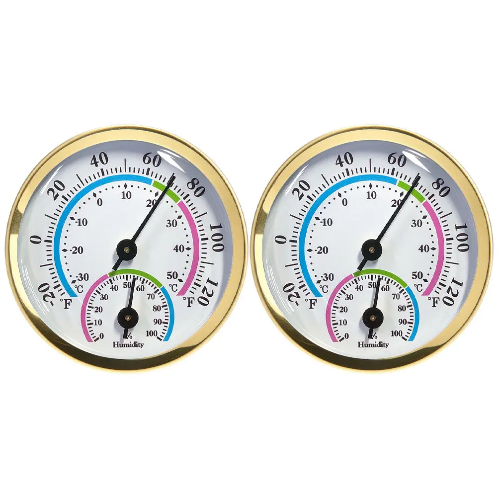 2Pcs Indoor Outdoor Thermometer Hygrometer Temperature Gauge Large Numbers Room Thermometer Weather Humidity Monitor
