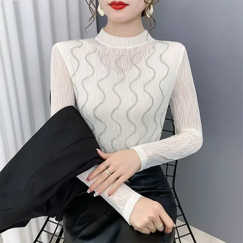 

Women's New Style Small Shirt Top Versatile Slim Fit Long Sleeved T-shirt for Women