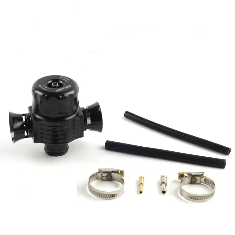 DUAL PORT UNIVERSAL TURBO DIVERTER DUMP BLOW OFF VALVE 25MM with two turmpet  bov-008c