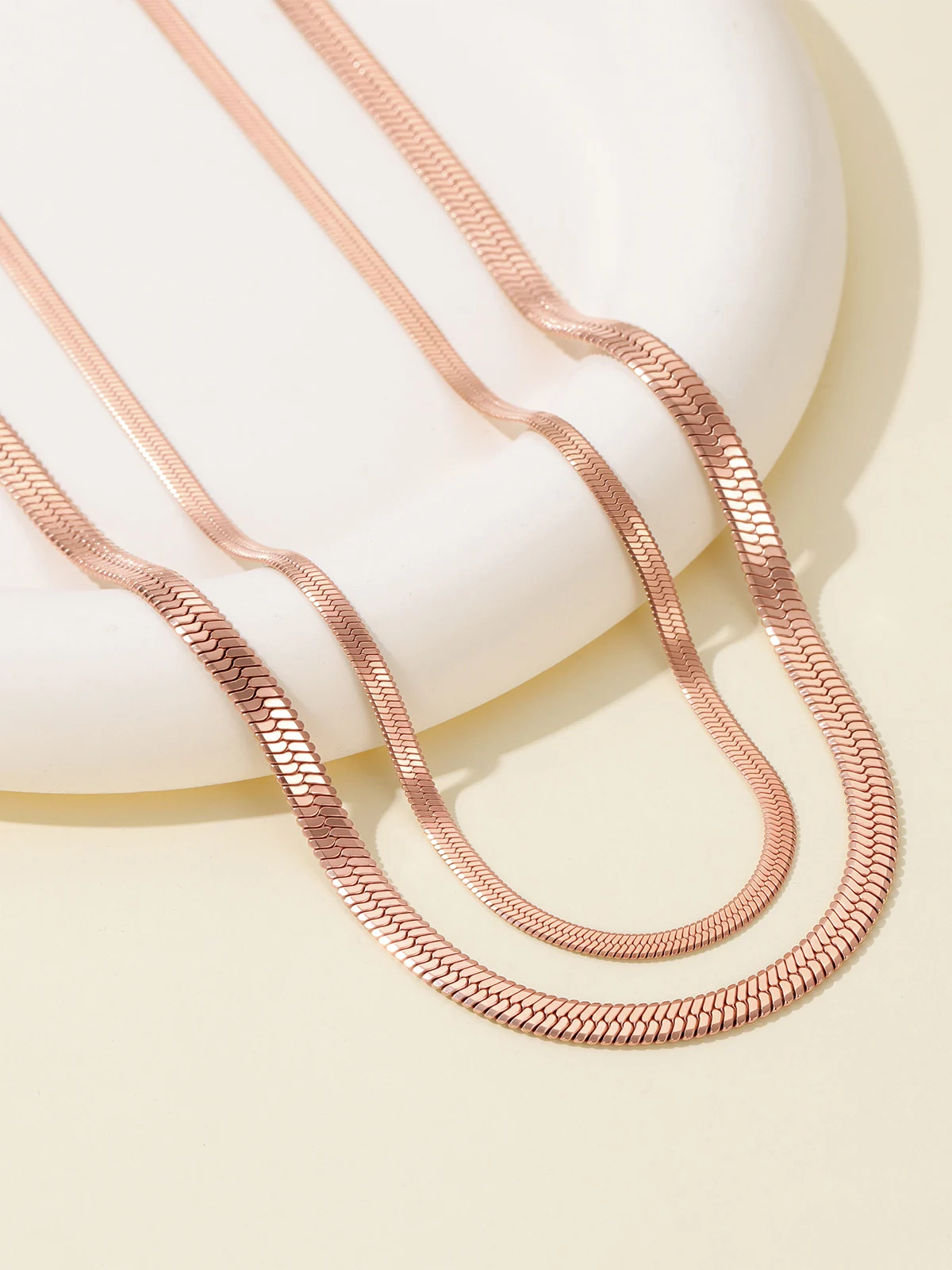 3mm 5mm Flat Snake Chain Necklaces for Woman 316L Stainless Steel 12/15/18inches Stackable Chains Necklaces for Girls