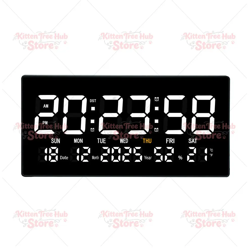 LED light perpetual calendar electronic clock office smart large screen digital wall clock multi-function desktop luminous clock