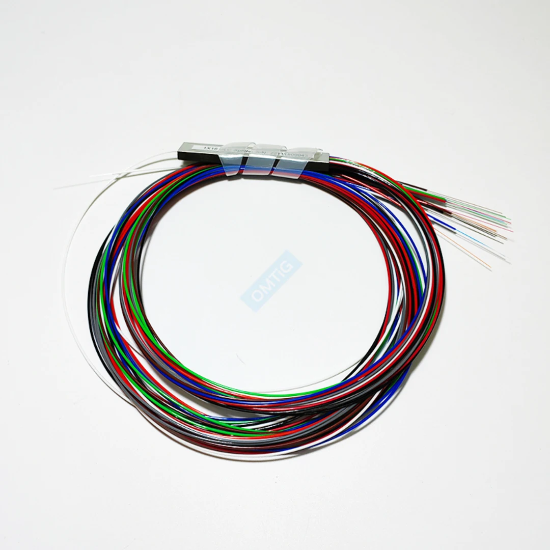 10pcs/lot 1x16 Color Bare Fiber Optic PLC Splitter No Connector Cable 0.9mm Mini Blockless 2,4 Ports Splitter