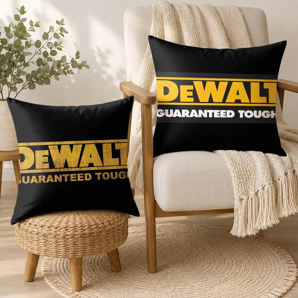Fashion D-Dewalts Logo Cushion Cover Square Decorative Throw Pillow 40x40cm For Sofa Bedroom Living Room Home Decor