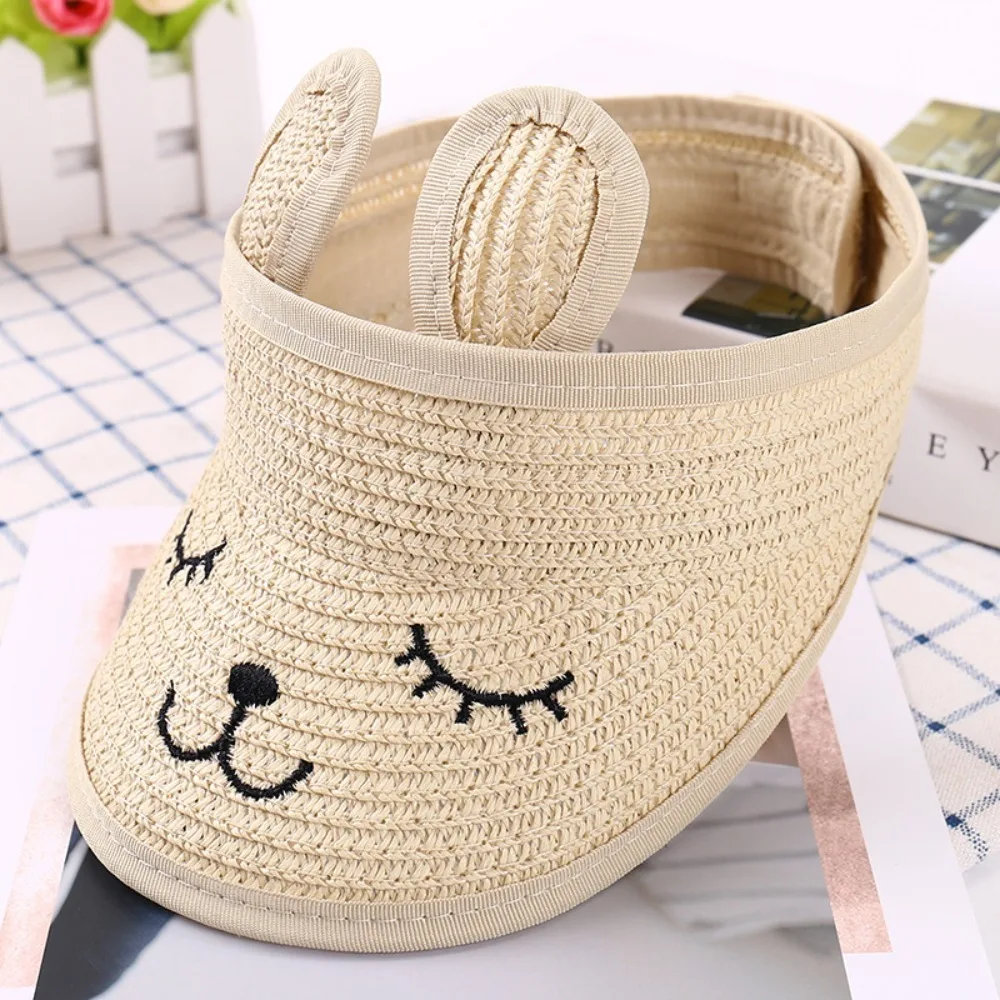 

Cute Bear Ears Baby Hats UV Protection Sun Shading Kids Empty Top Hat Breathable Adjustable Baby Sun Hat Boys & Girls