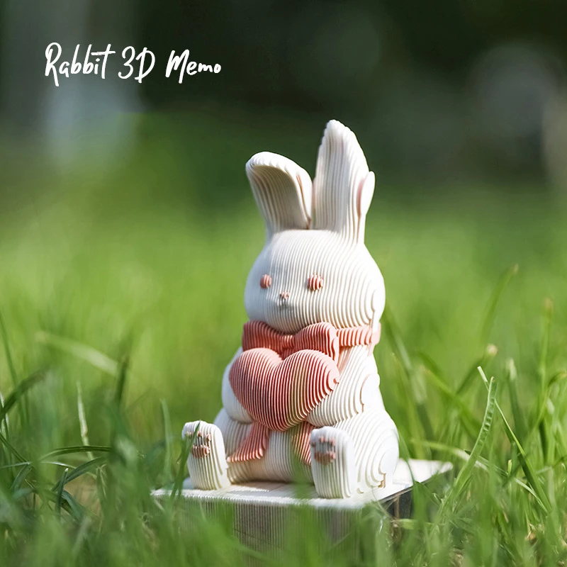 

D5 3D Calendar 2024 Cute Rabbit Memo Pad Notes Notepad Desk Calendar Birthday Gift For Girl Panda Paper Sculpture Art Decoration