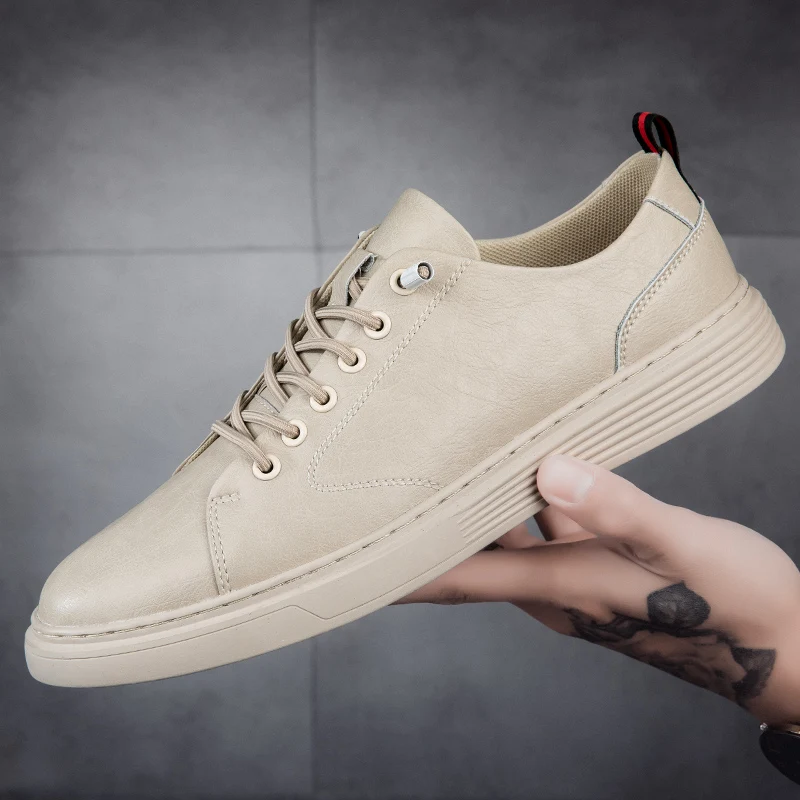 

Кроссовки мужские из натуральной кожи, повседневная Уличная обувь на шнуровке, обувь для инструментов