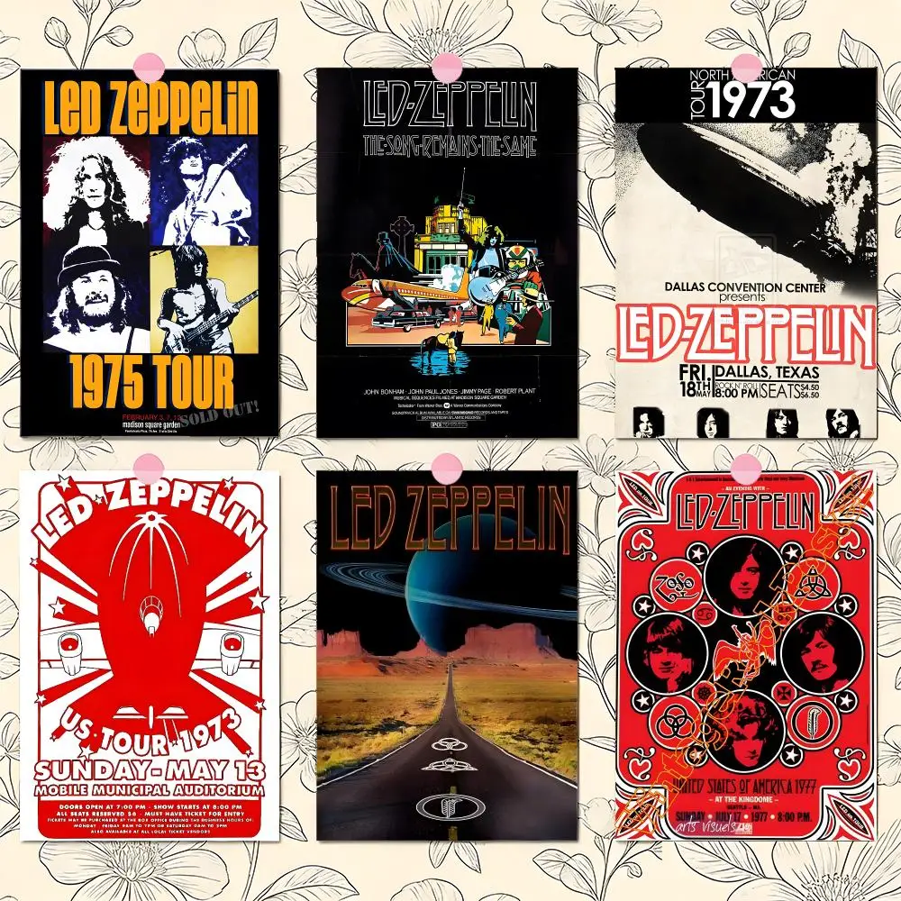 Band L-Led Z-Zeppelin Poster Matte Self-Adhesive Wall Art Print Living Room Bedroom Home Decor