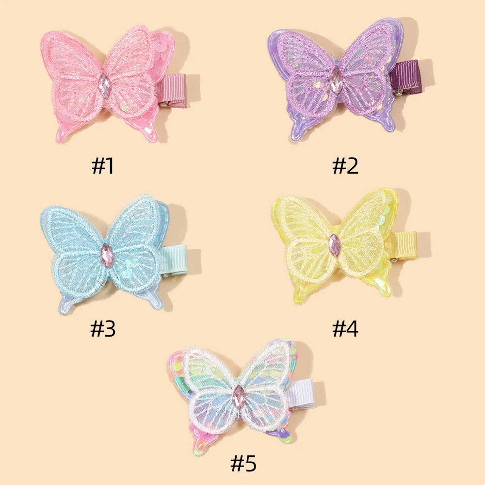 Ragazze Cute Butterfly forcine per bambini bambini Sweet Hair Clip Barrettes accessori per capelli per bambini completamente foderati regalo all'ingrosso