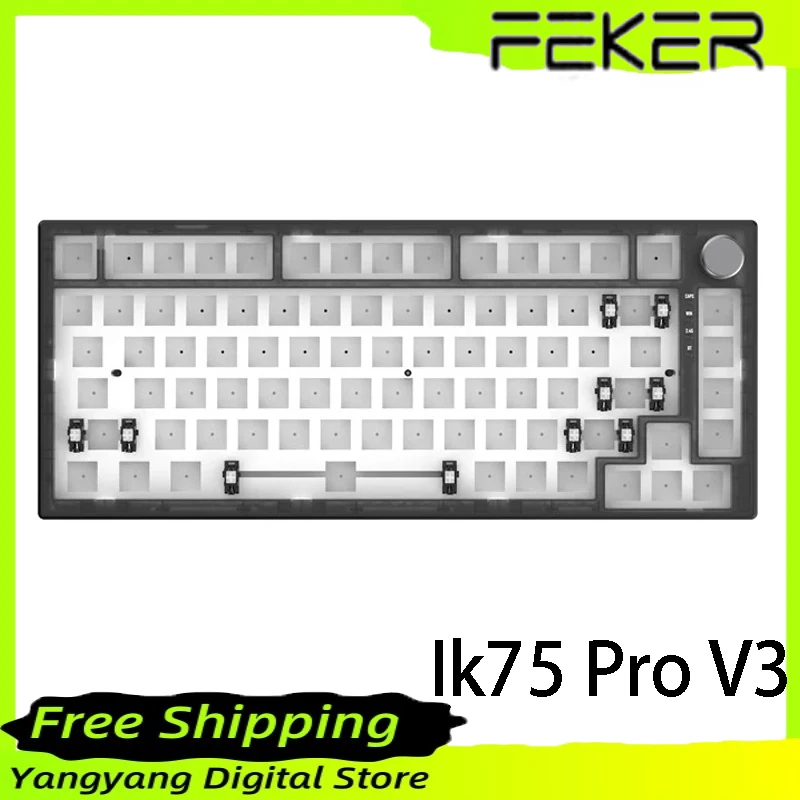 Feker Ik75 Pro V3 Kit Mechanical Keyboard Hot-Swap Bluetooth Tir-mode E-Sports Gaming Keyboard Kit RGB PC Gamer Accessories