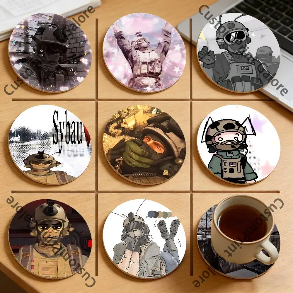 

G-Gary R-Roach S-Sanderson Eco-Friendly Pine Coasters HD Print Design Non-Slip, Heat-Resistant Table Protection