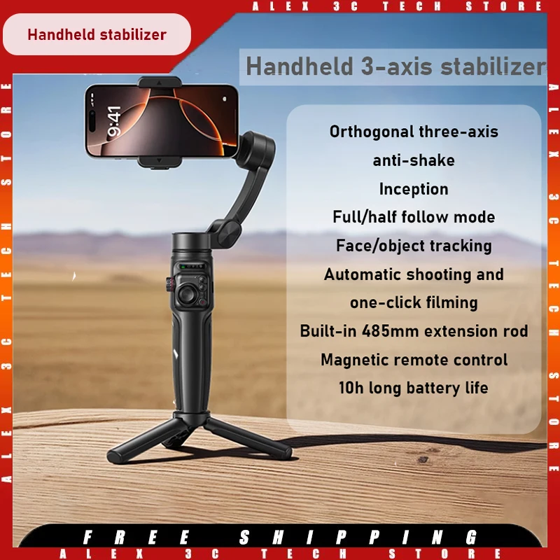 Ручной стабилизатор Tokqi M05, 3-осевой автоматический поворотный стабилизатор, встроенный телескопический Ptz с беспроводным пультом дистанционного управления для стрельбы по треке видеоблогов