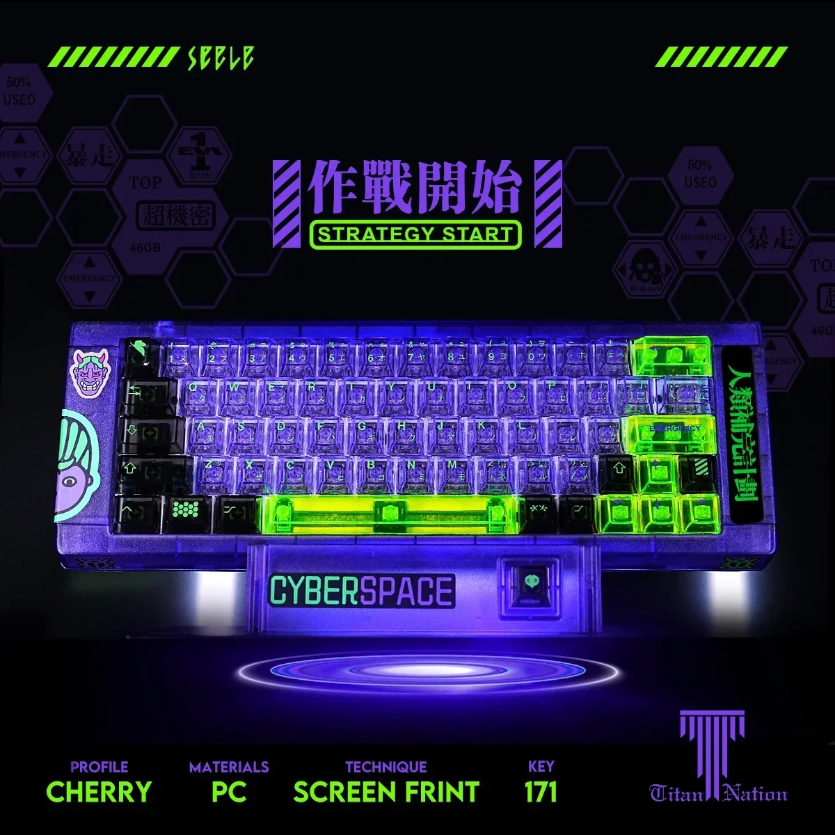 Titan Nation Mecha-01 Keycap 152Keys 171Keys Transparent Opaque Pbt Keycaps Caps For Keyboard Pc Accessories Gaming Keycaps Gift