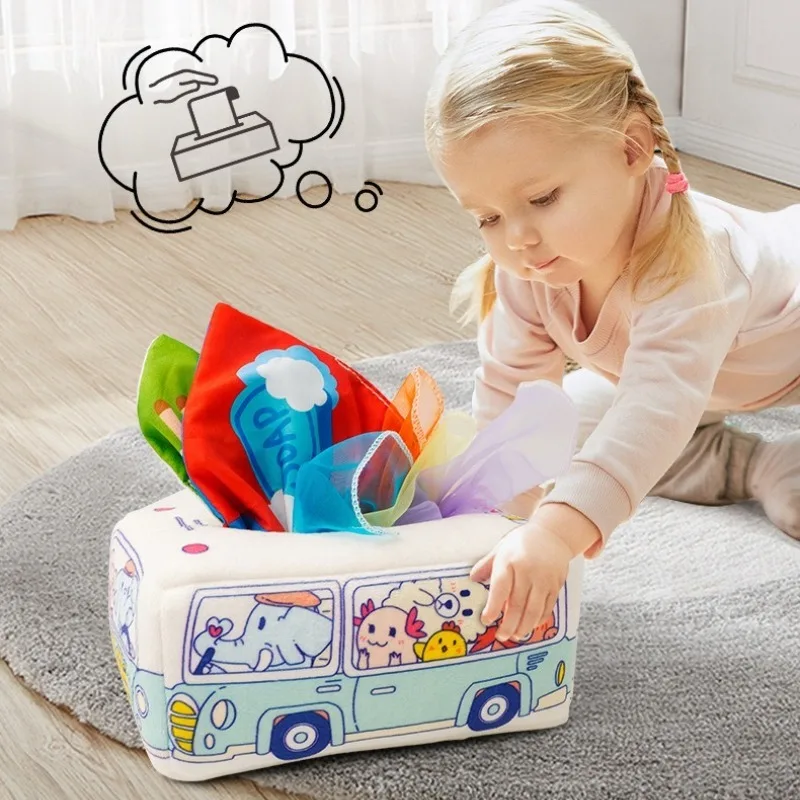 1pc bebê montessori brinquedo caixa de tecido mágico atividade aprendizagem educacional brinquedo sensorial para crianças dedo exercício ocupado brinquedos calmantes