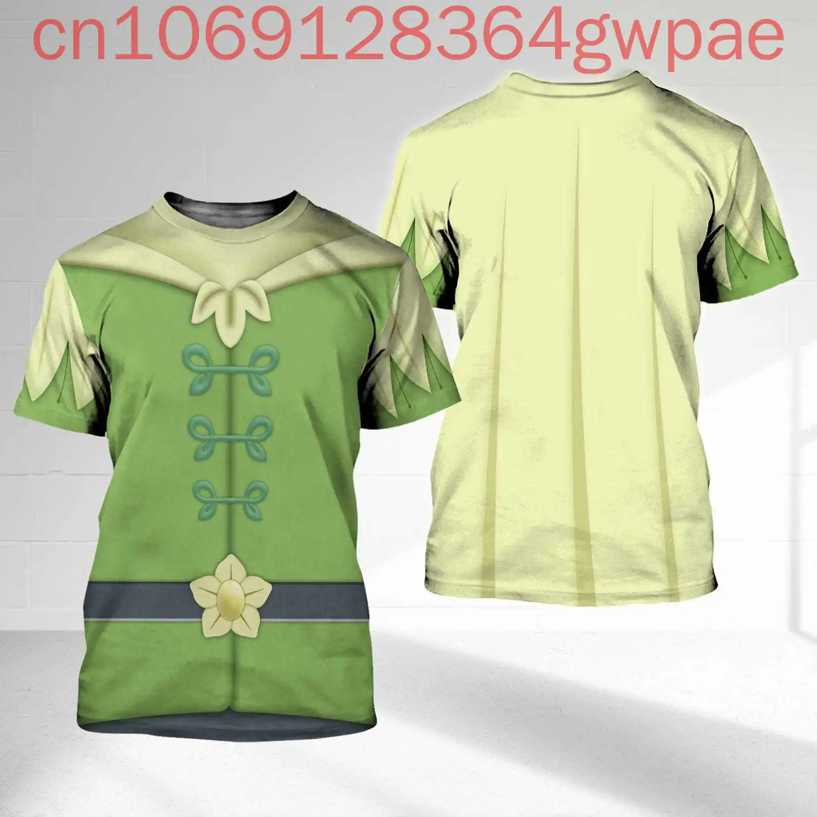 

3D Print Tiana Princess and the Frog Cosplay T-shirt Men's Women's Casual Short Sleeve Disney Summer Cartoon Oversized T-shirt