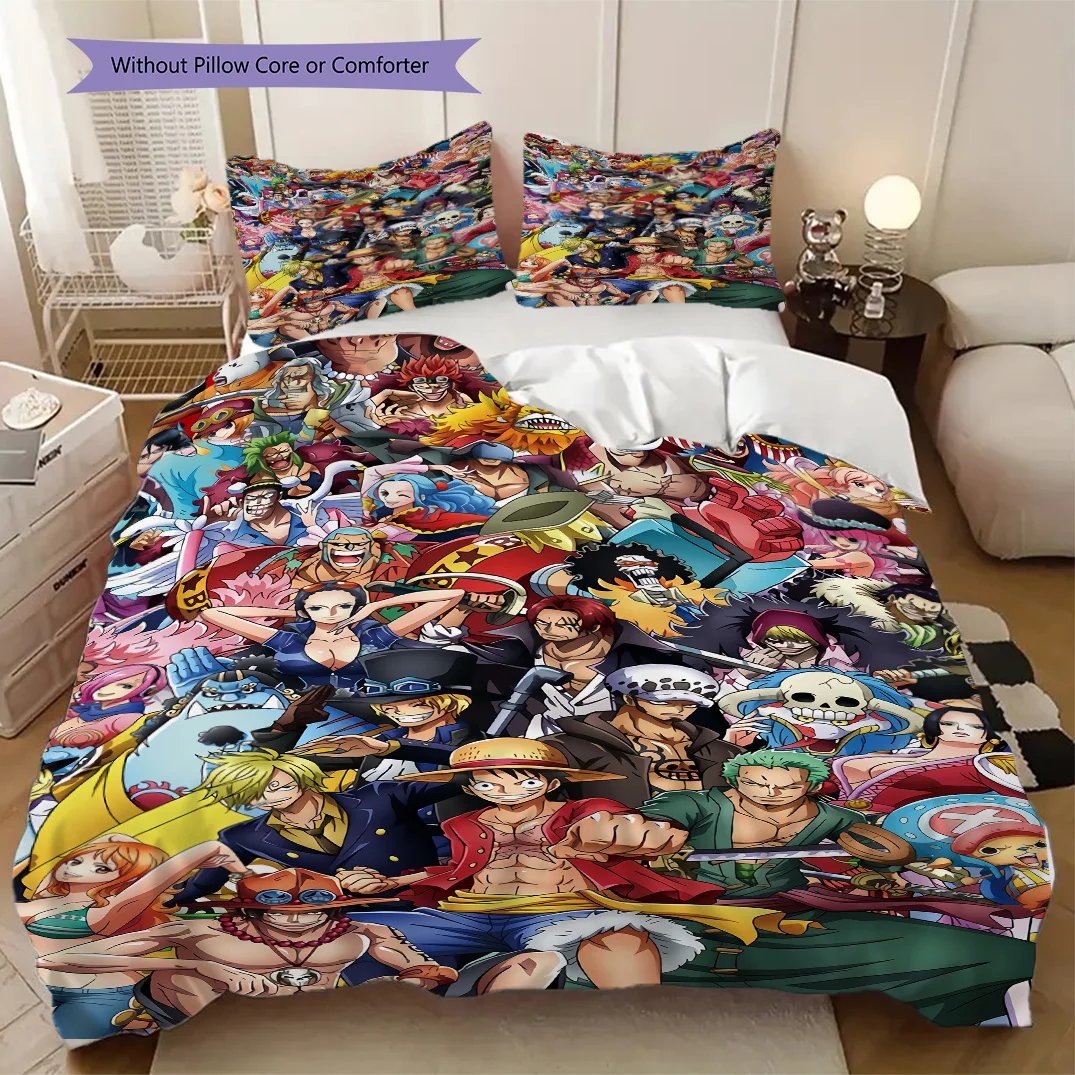 Anime One Piece Soft and Comfortable Duvet Cover, Children's Bedding Set Gift, Extra Large Size, Various Sizes Available LXR131