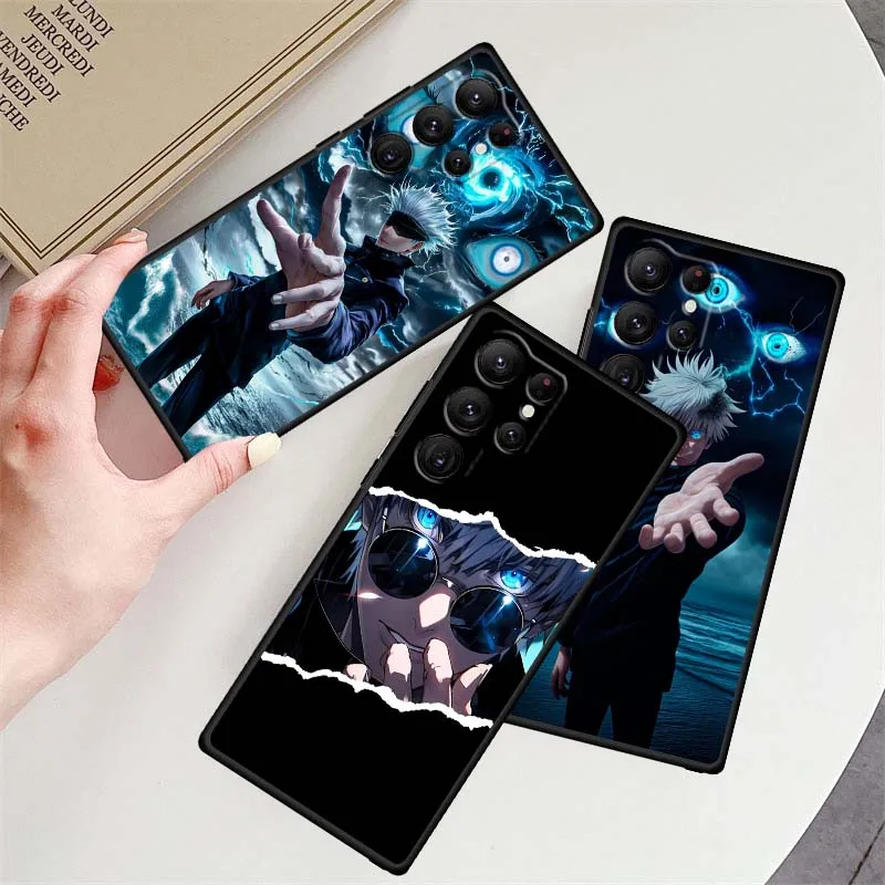 

Jujutsu Kaisen Cool Eye Anime For Samsung Galaxy S25 S24 S23 S22 S21 S20 S10 Ultra Plus FE 5G Black Soft TPU Cover Phone Case