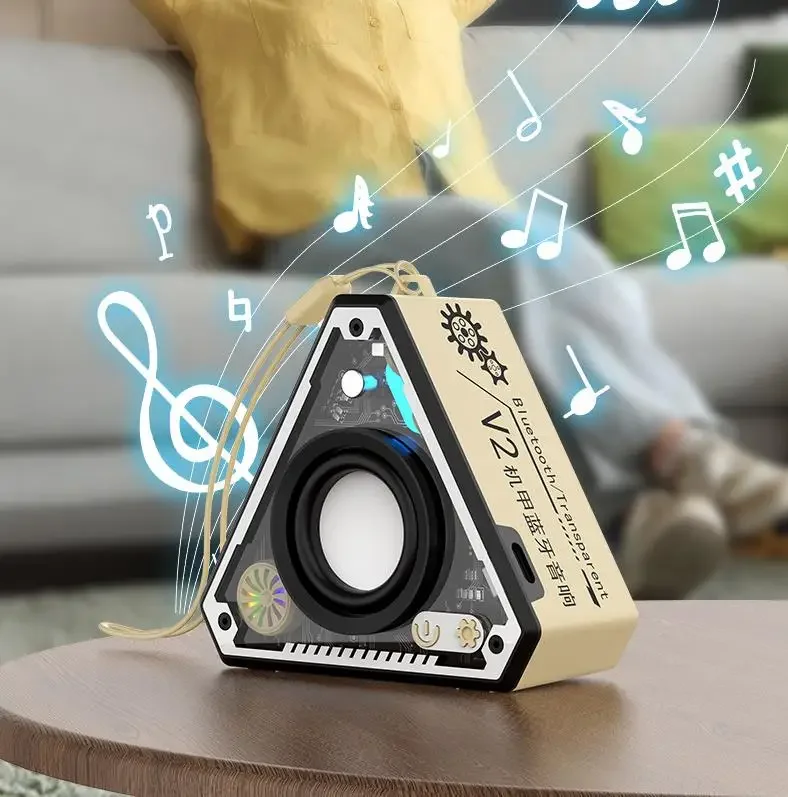 NEW V2 Hot Sale Mecha Style Mini Wireless Bluetooth Speaker Desktop Outdoor Creative Portable Subwoofer Wireless Small Speaker