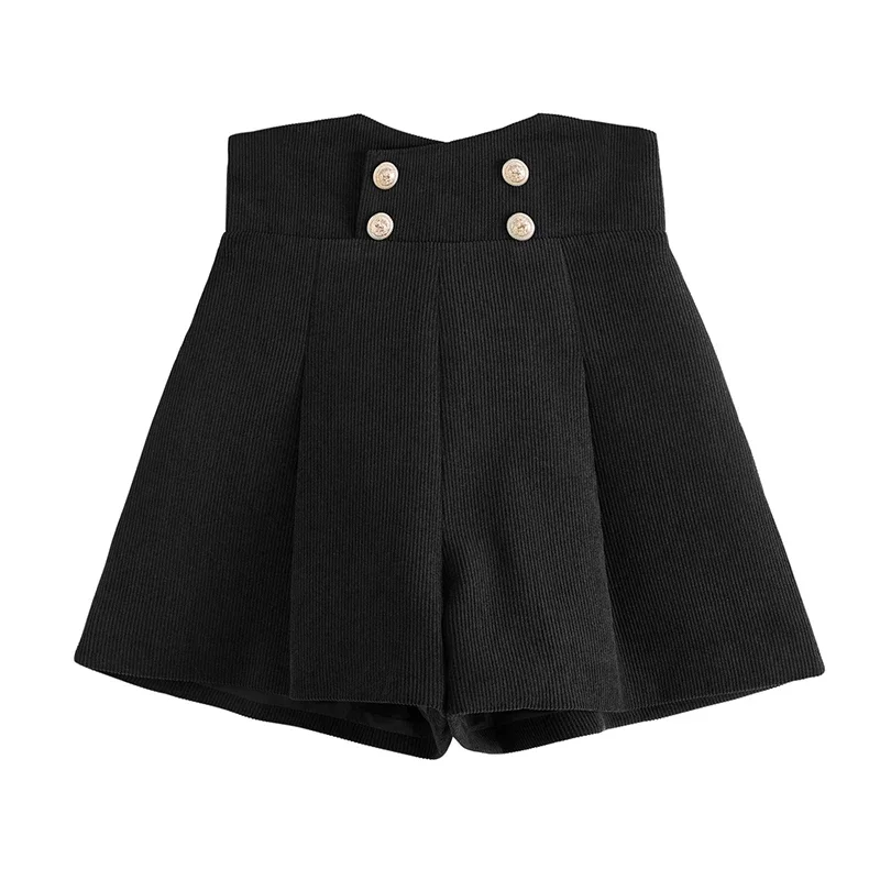 

Corduroy Shorts for Women Autumn and Winter 2024 New Double-breasted Loose A-line Pants for Outer Wear Slimming Pants