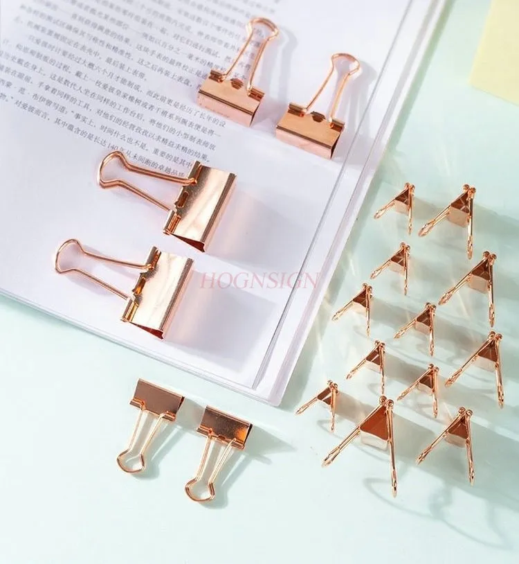 44pcs Metal small fresh mixed packaging, multifunctional fish tail folder, book clip, ticket, phoenix tail clip view 3