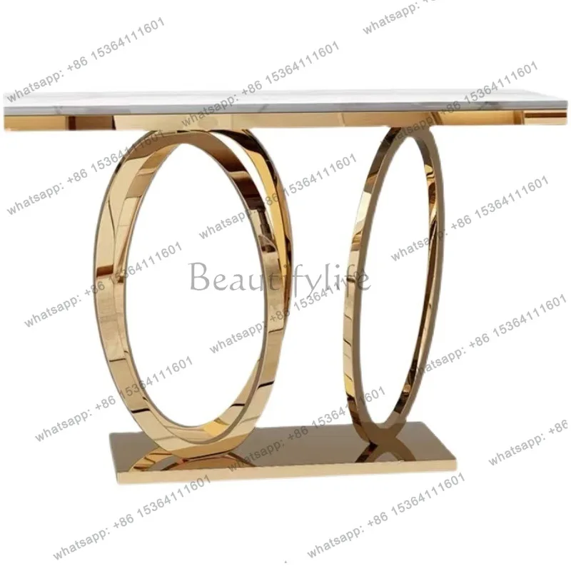

Stainless steel marble entrance table fashionable light luxury partition table modern simple corridor aisle rack