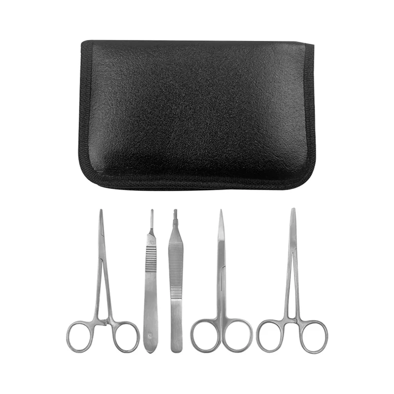 

5 шт., набор для практики наложения швов для студентов-медиков, набор инструментов для хирургического обучения из нержавеющей стали, обучающее обучающее оборудование для оральной хирургии