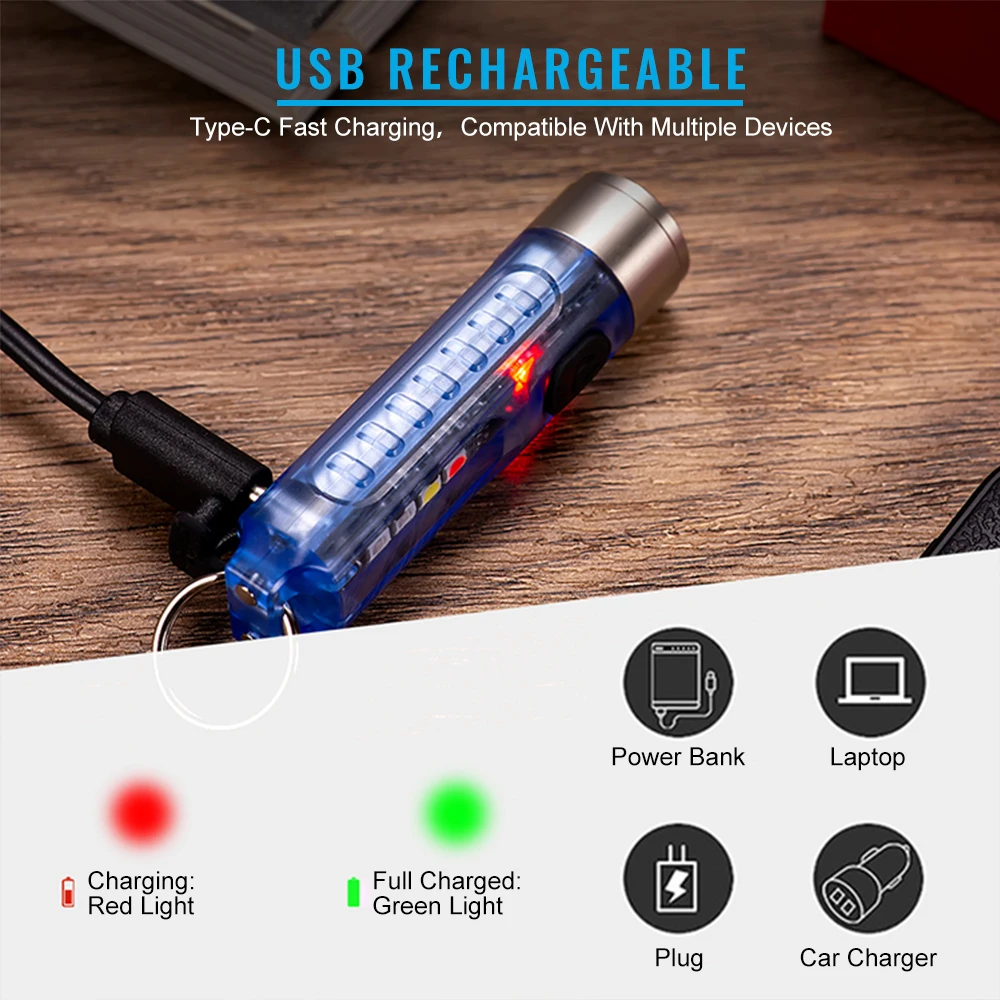 Amanfire S11 Keychain Flashlight Rechargeable UV Torch Pet Urine Stains Detector edc Light