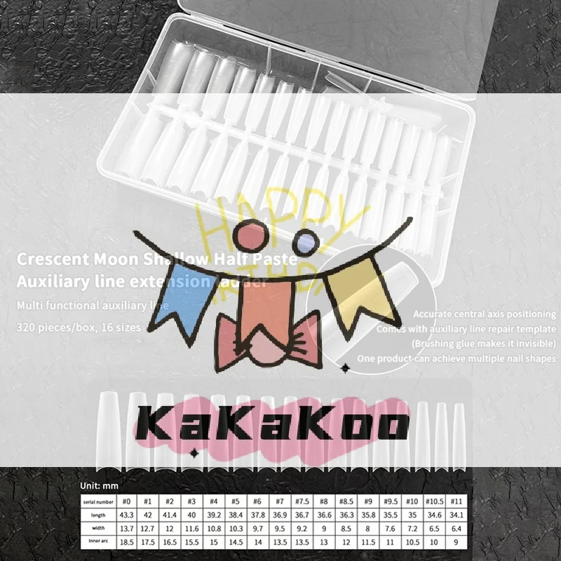320 قطعة نعش اللوز مسمار نصائح مع خطوط مساعدة متعددة الوظائف لينة هلام غطاء كامل أظافر وهمية لتمديد اضغط على الأظافر