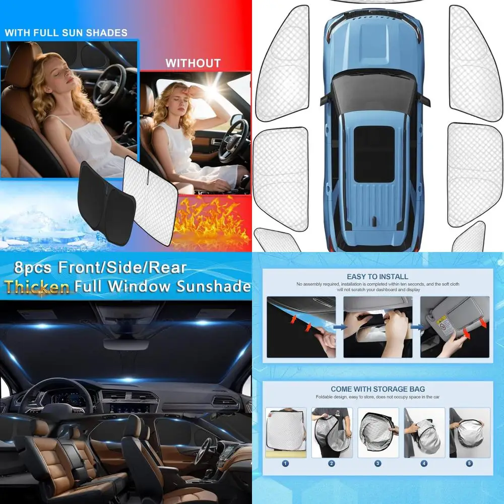 

Универсальный комплект солнцезащитных козырьков для Ford Explorer 2020-2025, затемняющая защита от ультрафиолета для окон, идеально подходит для кемпинга на открытом воздухе