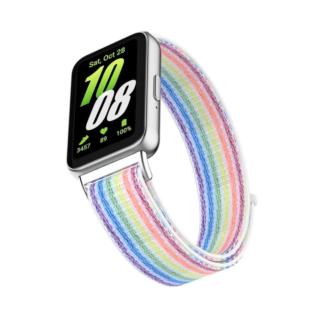 for Samsung Galaxy Fit3 Watch Strap,Sport Nylon Loop ,Metal Connector Comfortable Breathable Sports Band for Active Wear image 5