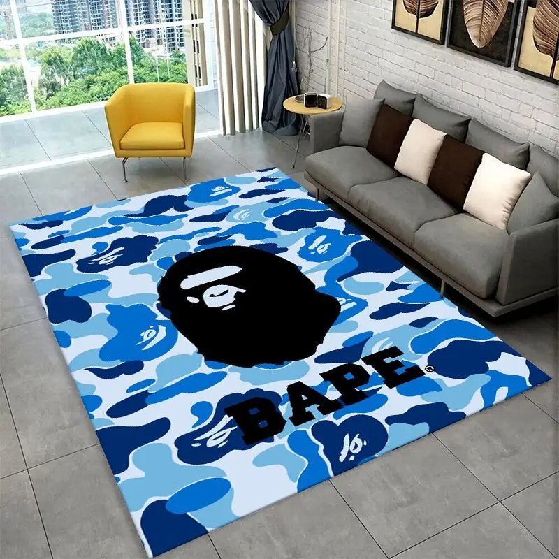 HD Fashion B-Bape Camouflage Sign Carpet Rug for Home Living Room Bedroom Sofa Doormat Decor,Area Rug Non-slip Floor Mat Gift