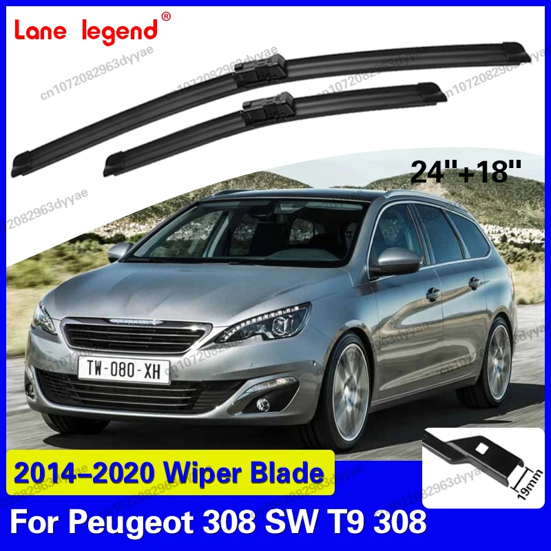 

Lane Legend For Peugeot 308 SW T9 308 Estate 2014-2020 LHD Front Windshield Wiper Blades Windscreen Wipers 2015 2016 Accessories