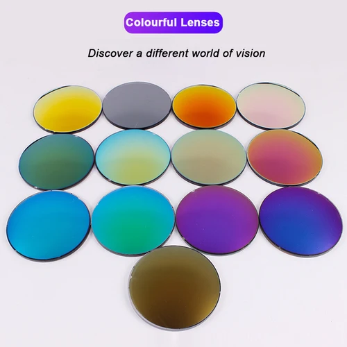 Imagen 2 del producto CLLOIO lentes de espejo coloridas polarizadas gris marrón rosa azul serie 1,56 1,61 1,67 lentes para miopía hipermetropía gafas graduadas
