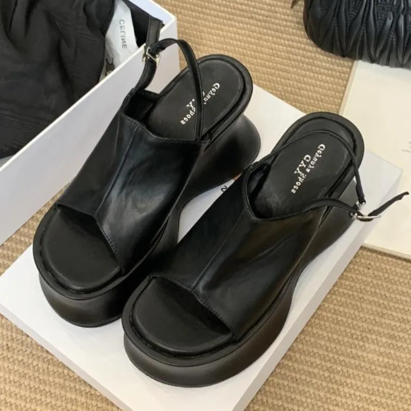 

Fashion Back Strap Buckle Wedges Sandal Women Summer Sexy Open Toe Platform Sandal Comfort Concise Beach Sandal Zapatos De Mujer