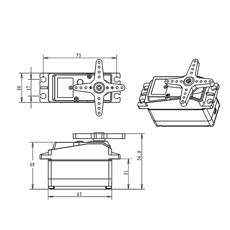 CKFAM-150KG 12V RDS51150 مزدوج العمود الرقمي المعادن الروبوتية المؤازرة مع U تصاعد قوس مقاوم للماء #6