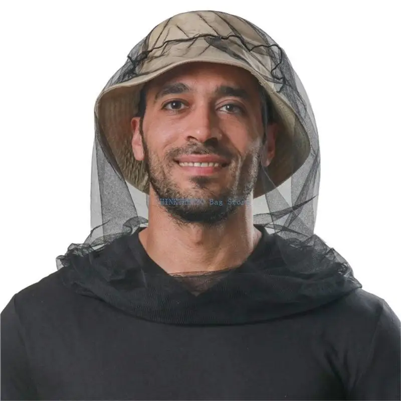 340D Unisex Bugs Shielding Head Net Protective Headwear Antibug Mesh Headcover for Outdoor Enthusiast Fishing Camping Supply