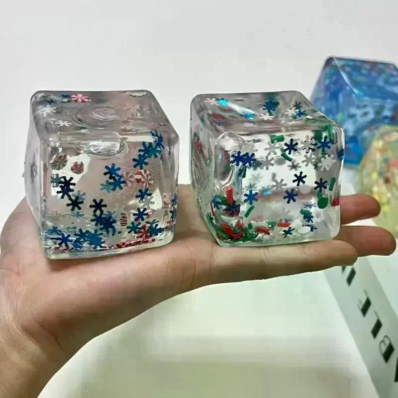 Jouet sensoriel série noël, 1 pièce, boules anti-Stress Taba, Cube, jouets à montée lente pour enfants et adultes, cadeau de relaxation