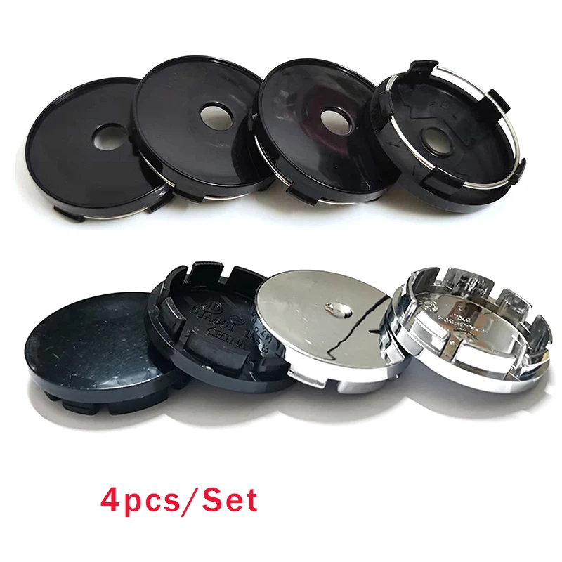 4Pcs/Set No Logo Balnk Base 56mm 60mm 65mm 68mm 64mm Black Silver Wheel Center Cap Rim Tire Cover Car Styling Accessories